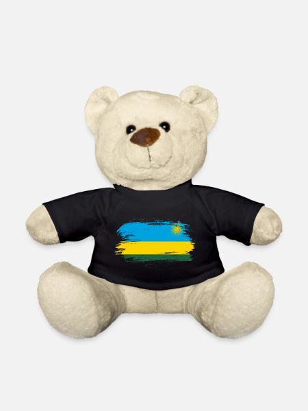 Drapeau du Rwanda drapeau - Nounours - noir