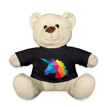 Unicorn minimalist in rainbow colours - Teddy Bear - black - Front