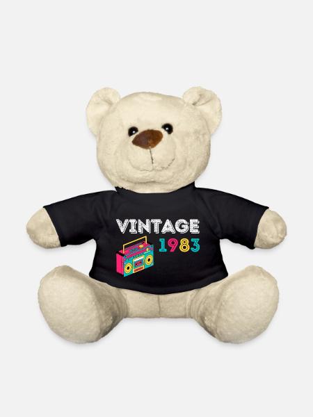 Vintage 1983 Radio 39 years old 1983 birthday - Teddy Bear - black