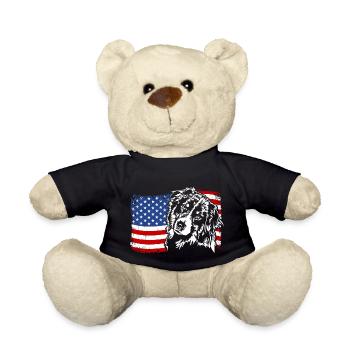 AUSTRALIAN SHEPHERD Amérique Drapeau Aussie Wilsigns - Nounours - noir - Devant