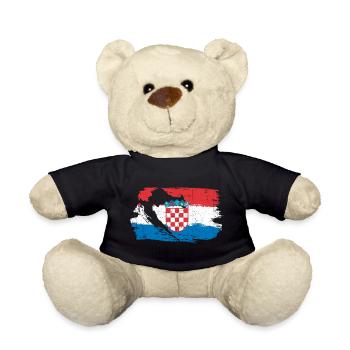 Croatian Crest Brush Flag - Teddy Bear - black - Front