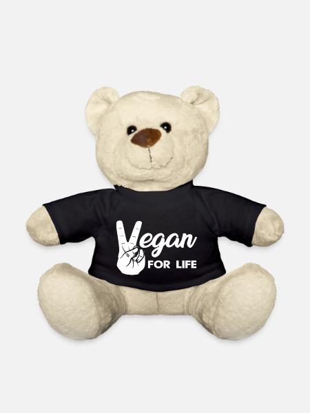 Vegan for life - Teddy Bear - black