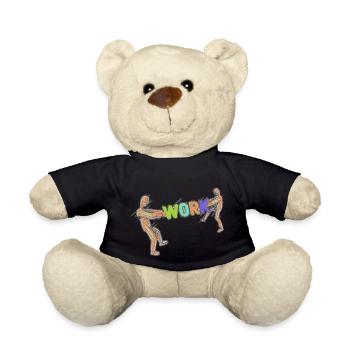 Work Work Worker Worker Occupation - Teddy Bear - black - Front
