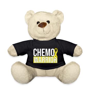 Chemo Warrior - Yellow Ribbon - Teddy Bear - black - Front