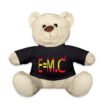 E=m.c² Mass and Energy in red and yellow - Teddy Bear - black - Front
