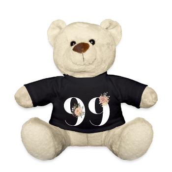 99th Anniversary Flowers (Gift of 99 years) - Teddy Bear - black - Front
