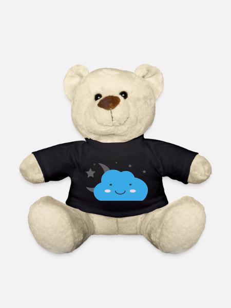 Kawaii cloud and starry sky - Teddy Bear - black
