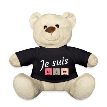 Je suis libre en éléments périodiques - Nounours - noir - Devant