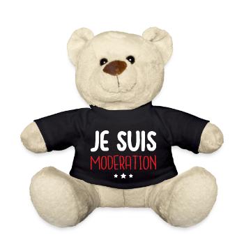Je Bois Toujours Avec Modération - Nounours - noir - Devant