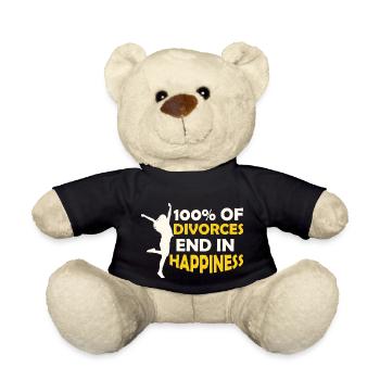 100% Of Divorces End In Happiness Divorcee Women - Teddy - Schwarz - Vorne