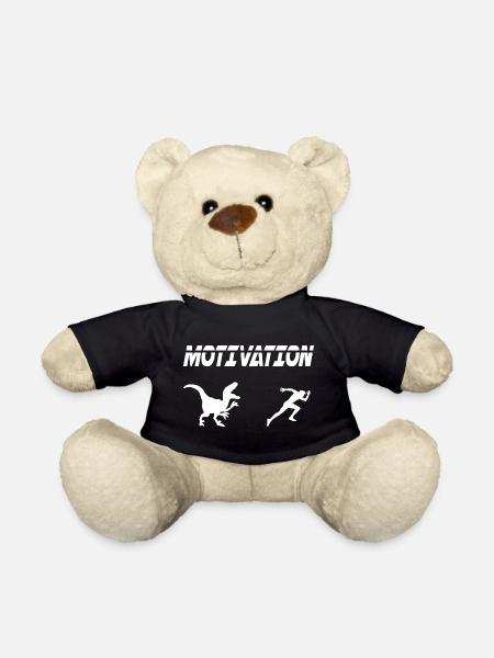 motivation sport course à pied running humour dino - Nounours - noir