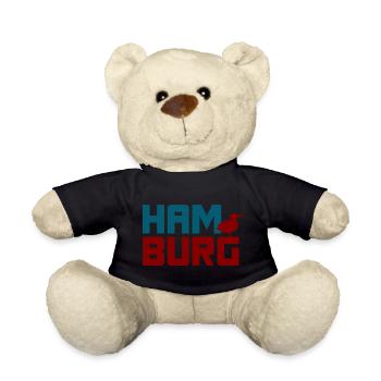 Hamburg Fan Möwe Quote Hansestadt Nordsee - Teddy - Schwarz - Vorne