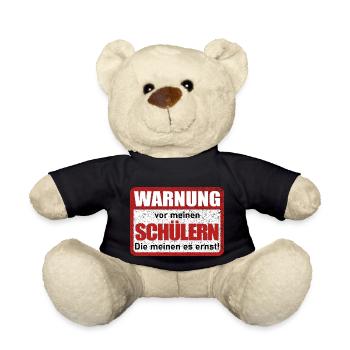 Warnung vor meinen Schülern Warnschild Lustig - Teddy - Schwarz - Vorne