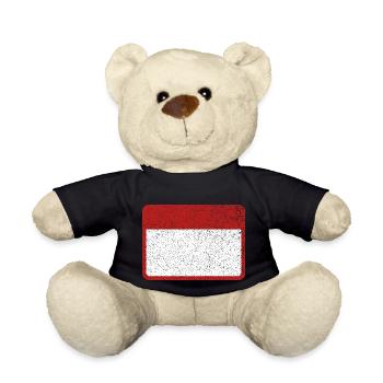 Plate Name plate Tin plate Warning Attention - Teddy Bear - black - Front