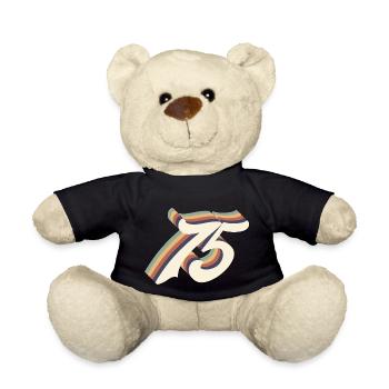 Vintage 75th anniversary - Teddy Bear - black - Front