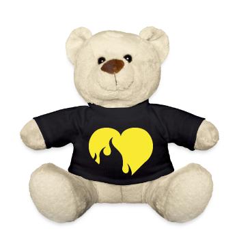 Yellow Heart - Teddy Bear - black - Front