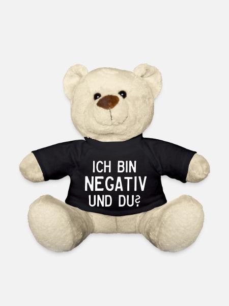 Ich bin negativ und du? - Teddy - Schwarz