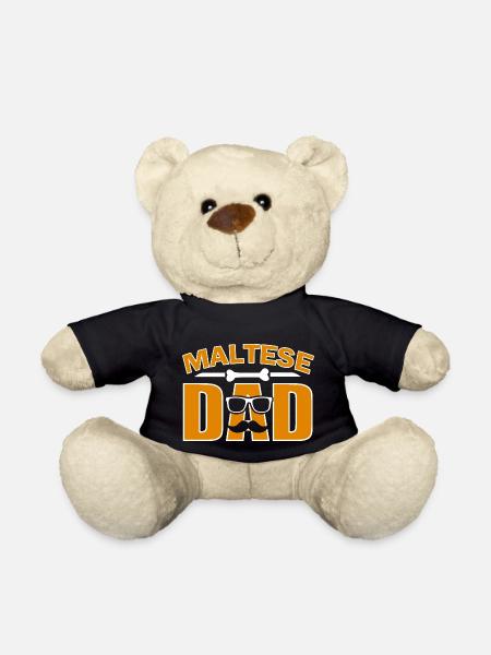 Papa maltais avec lunettes et moustache pour papa chien - Nounours - noir