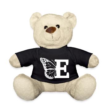 lettre e papillon - Nounours - noir - Devant