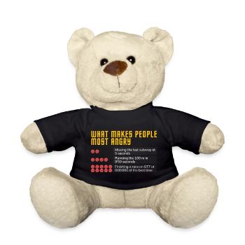 Wütendes Gesichtsraster mit fetter Typografie - Teddy - Schwarz - Vorne