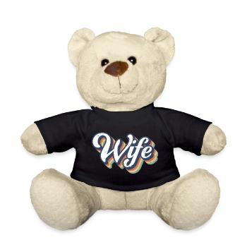 Retro Frau Matching Paar Hochzeitsfeier Hochzeit - Teddy - Schwarz - Vorne