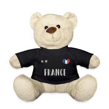 Frankreich Fußball Trikot Französische Flagge - Teddy - Schwarz - Vorne