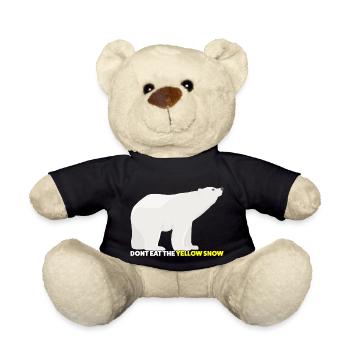 Polar Bear - Don't eat the Yellow Snow - Teddy Bear - black - Front