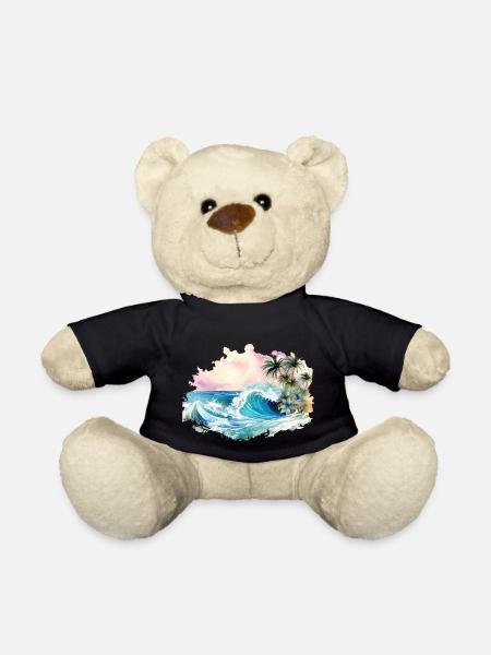 Wave, Tropical island, Meer Strand Palmen Urlaub - Teddy - Schwarz