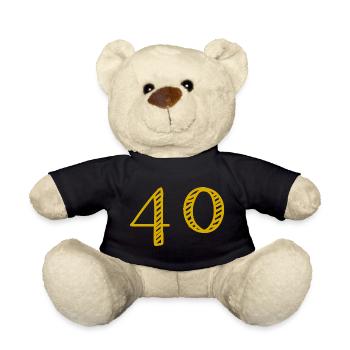 40. 40 ANS. 40e ANNIVERSAIRE. ANNIVERSAIRE 40 ANS. - Nounours - noir - Devant