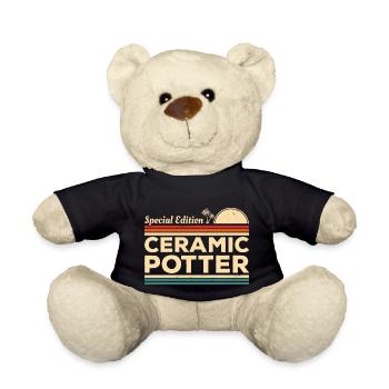 Poterie en céramique vintage - Nounours - noir - Devant