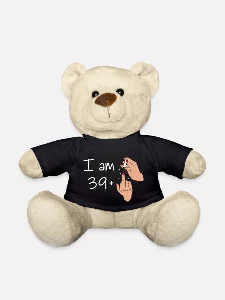 Ich bin 39 + 1 Mittelfinger-Hemd Ich bin 39 plus, - Teddy - Schwarz
