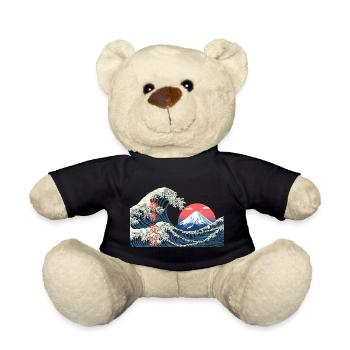 T-Shirt Wave kanagawa hokusai mont fuji japan - Teddy - Schwarz - Vorne