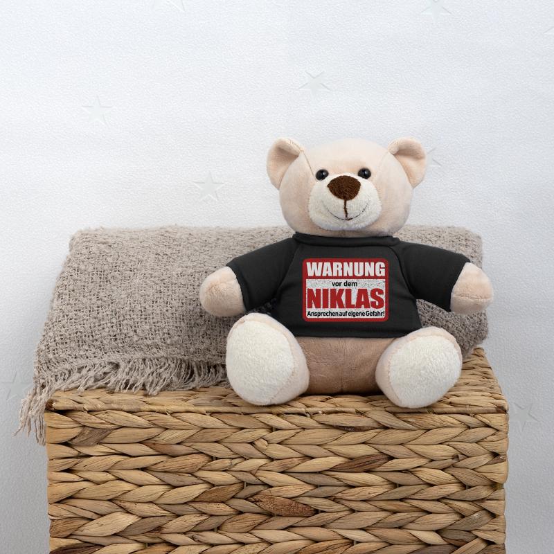 Niklas Name Lustiges Warnschild Teddy
