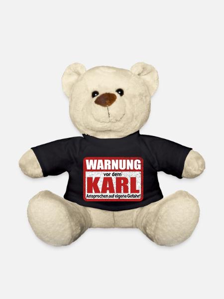Karl Name Lustiges Warnschild - Teddy - Schwarz