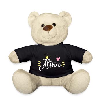 Couronne du nom d’Alina - Nounours - noir - Devant