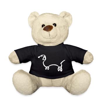 Sketch of the White Dog - Teddy Bear - black - Front