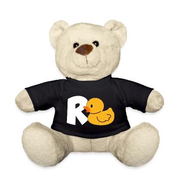 Pension, Pensioner, Pensioner, Duck, Gift, Colleague, Fun - Teddy Bear - black - Front
