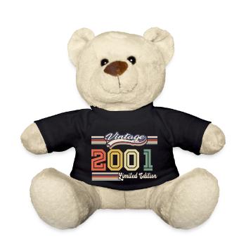 Birthday Gift 2001 Awesome Since 2001 Came - Teddy Bear - black - Front