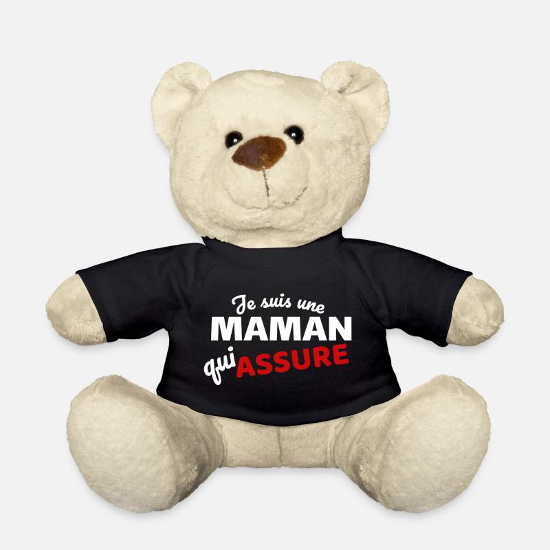 Maman qui Assure Zitat - Ausdruck Empowerment - Teddy - Schwarz