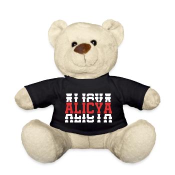 t-shirt Alicya t-shirt gift idea stacked text - Teddy Bear - black - Front