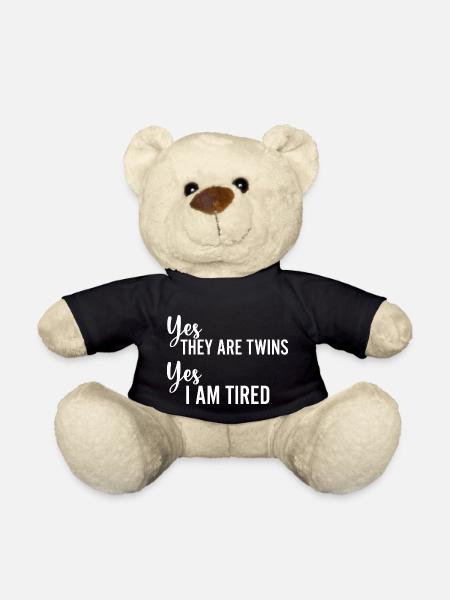 Ja, sie sind Zwillinge, ja, ich bin müde, lustige Eltern - Teddy - Schwarz