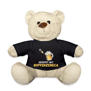 Vaccinated with Hopfenzeneca Beer Funny Vaccination - Teddy Bear - black - Front