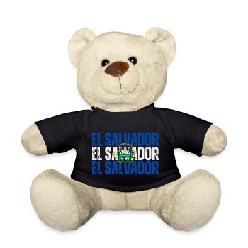 Drapeau du Salvador, fierté salvadorienne - Nounours - noir - Devant