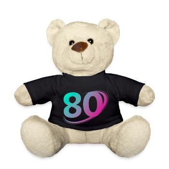 Number 80 multicolor - Teddy Bear - black - Front