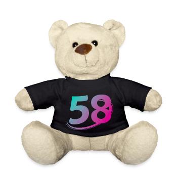 Number 58 multicolor - Teddy Bear - black - Front