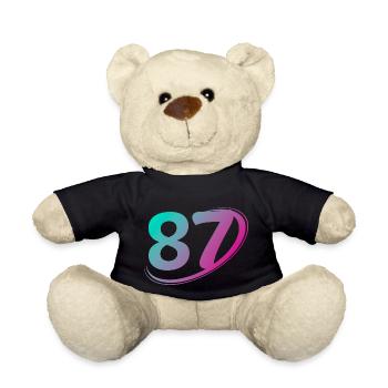 Nummer 87 mehrfarbig - Teddy - Schwarz - Vorne