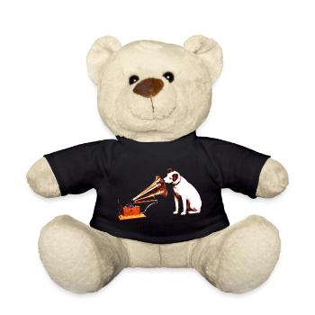 His Master's Voice painting - Teddy Bear - black - Front