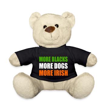 more blacks more dogs more irish - Teddy Bear - black - Front