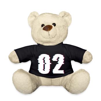 Two 2 Two 02 Number Effect Distorted Number - Teddy Bear - black - Front