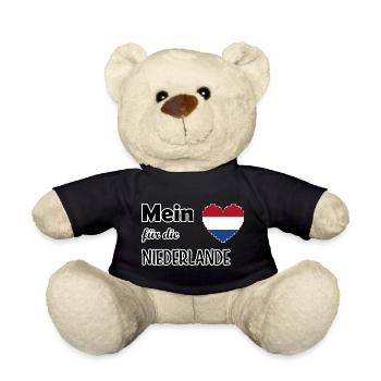 My heart for the Netherlands - Teddy Bear - black - Front